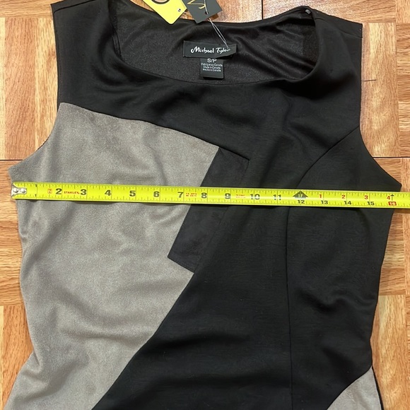 NWT Michael Tyler Collection Small S/P Black/Taupe Sleeveless Dress - Picture 9 of 12